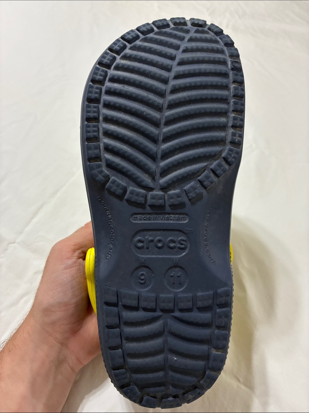 Unisex Crocs Classic Sport Clog (Navy/White/Yellow) - Picture 7 of 12